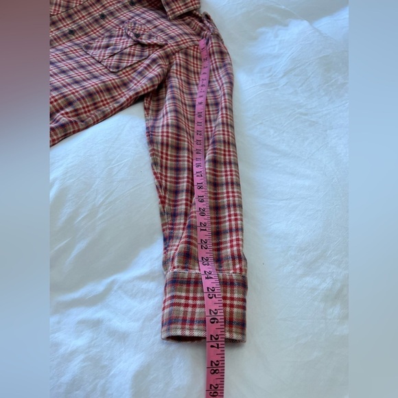 True Religion | Cayman Military Flannel Mens Size XXL | Orange/Red - Picture 3 of 10